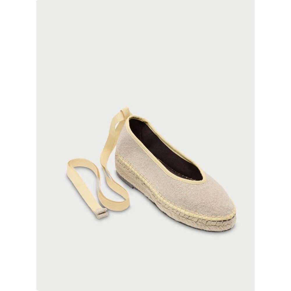 Flabelus Ribbon Espadrilles Shoes Summer Swing Cream Size 36 - Picture 3 of 12